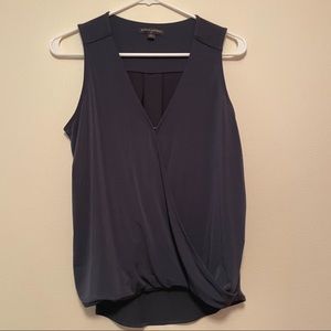 Banana Republic Navy Wrap-Effect Sleeveless Top S